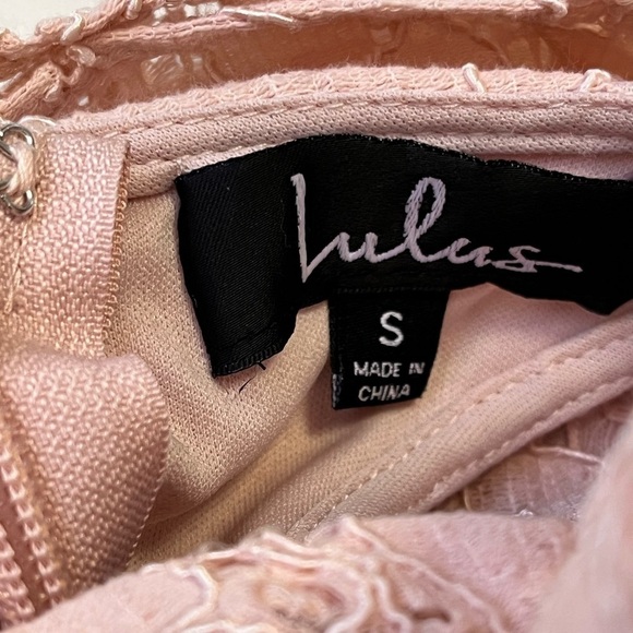 LULUS Blush Small Dress Pink Lace Racerback Skater New - Picture 11 of 12